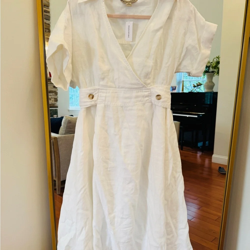 Banana Republic White Midi Dress - Picture 2 of 6